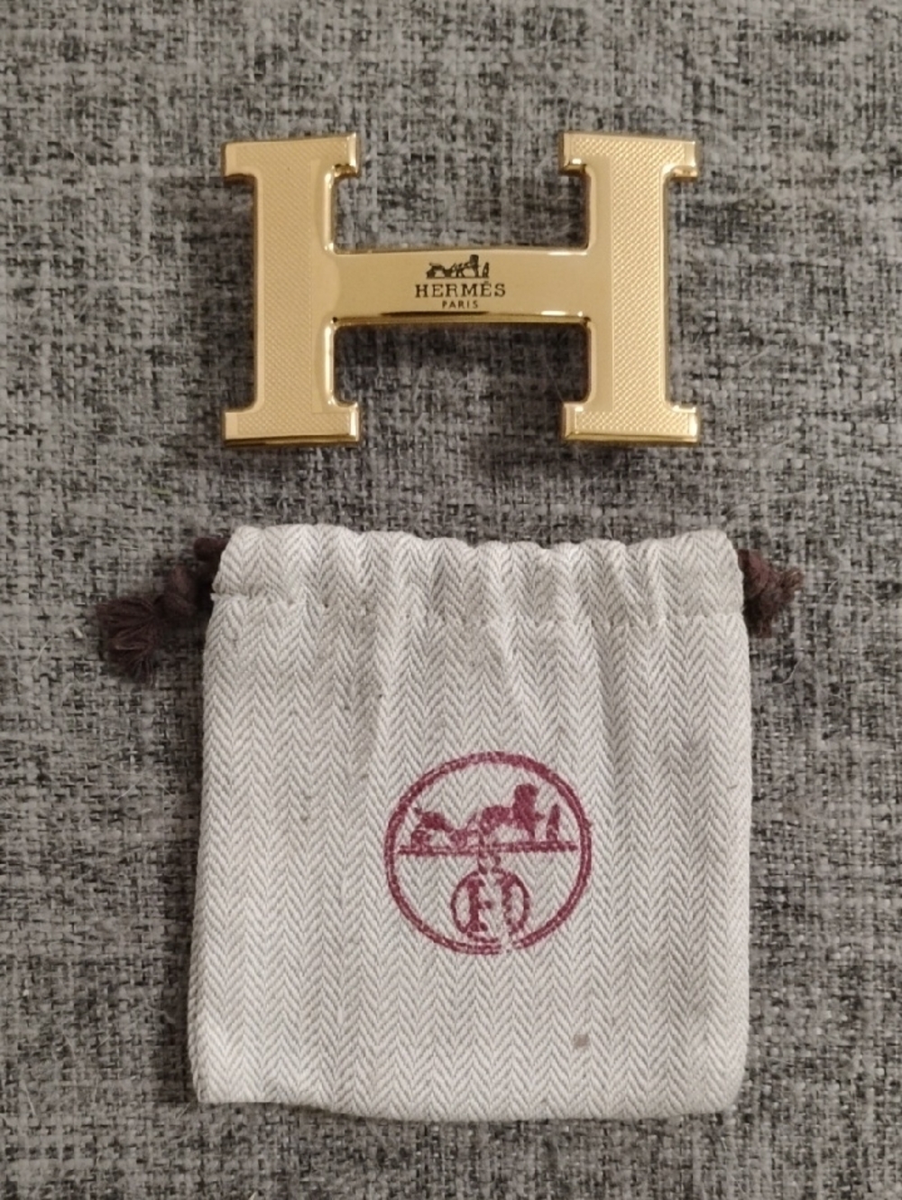 Hermes Gold H Belt Buckle